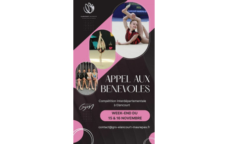 Appel à bénévoles - Compétition 15 &amp; 16 novembre 2025
